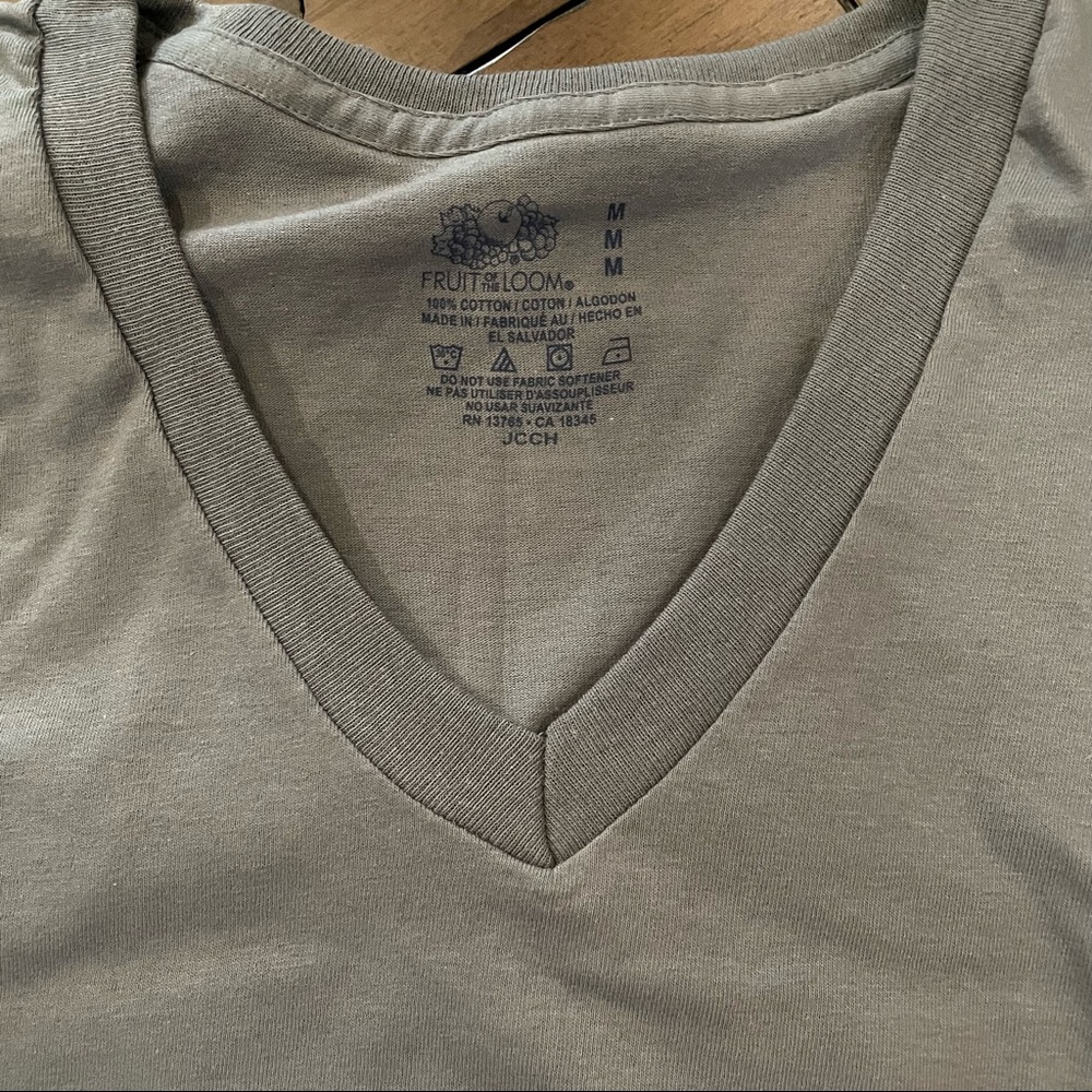 New in Bag 3 Pack Sizes M Fruit of the Loom Dark Gray V Neck shirts - Picture 8 of 14